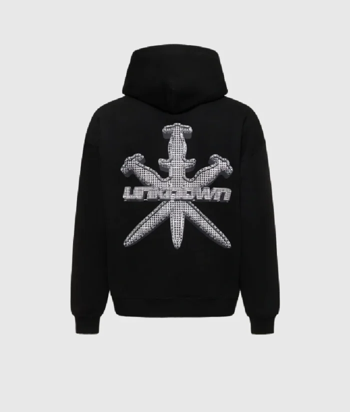 Unknown Iced Out Style Dagger Hoodie Black (4)