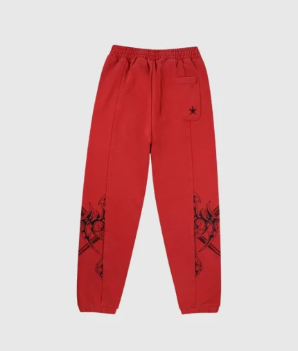 Unknown London Dagger Joggers Red (2)