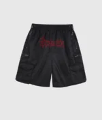 Unknown London Embroidered Nylon Shorts Black (2)