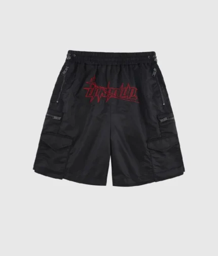 Unknown London Embroidered Nylon Shorts Black (2)