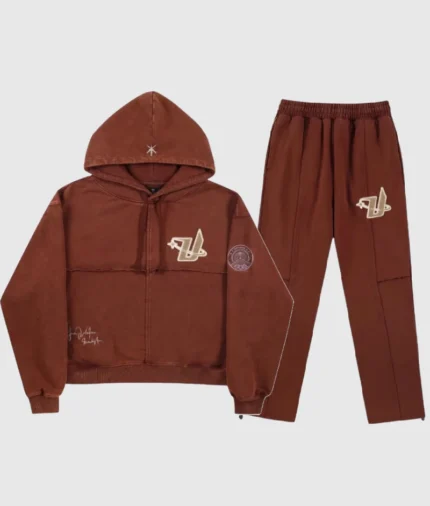 Unknown London Panelled Tracksuit Brown (3)