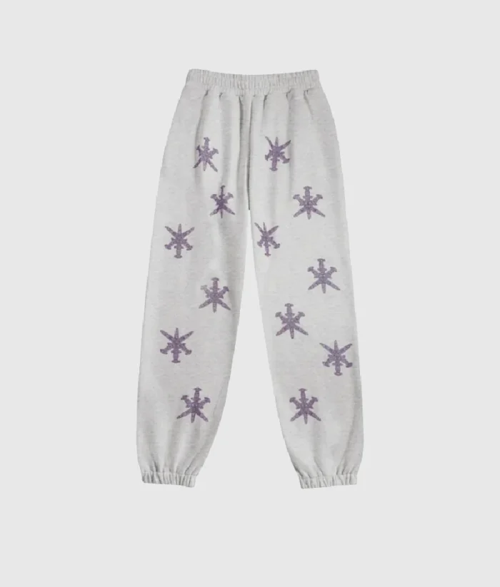 Unknown London Rhinestone Jogger GreyPurple (2)