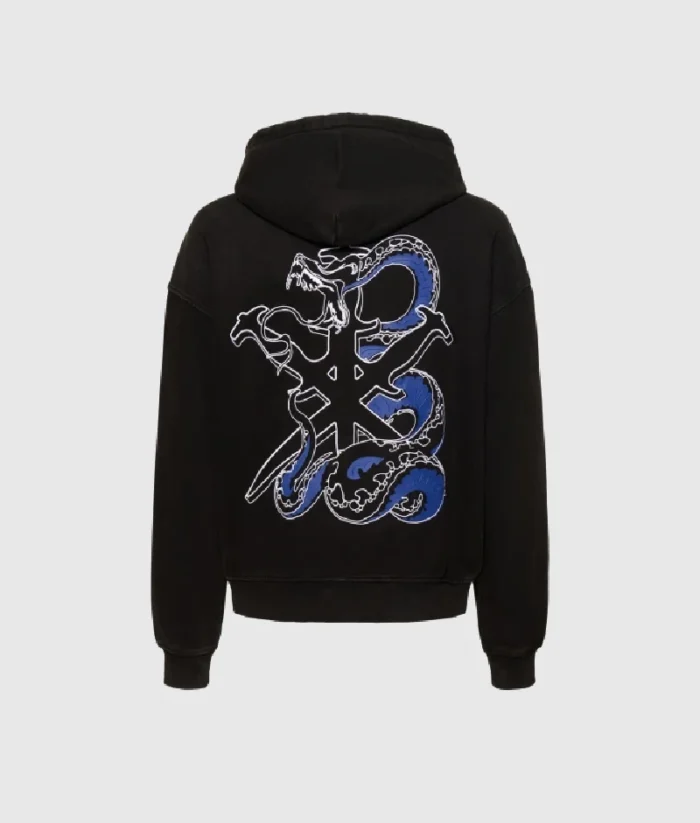 Unknown Snake & Dagger Cotton Blend Hoodie Black (4)