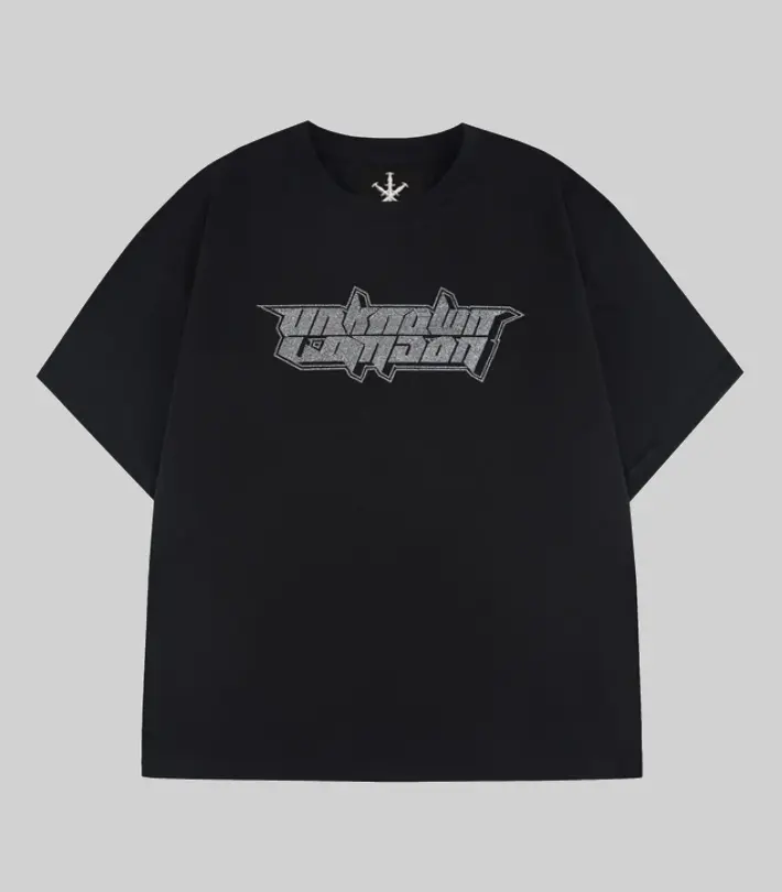 RETRO LOGO RHINESTONE TEE – BLACK RETRO LOGO RHINESTONE TEE – BLACK