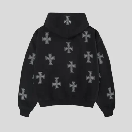 Unknown London Black White Rhinestone Hoodie g