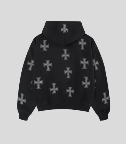 Unknown London Black White Rhinestone Hoodie g