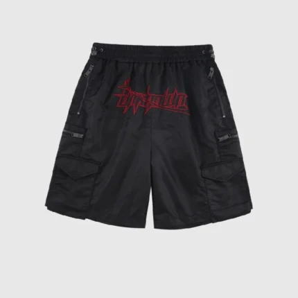 Unknown London Embroidered Nylon Shorts Black