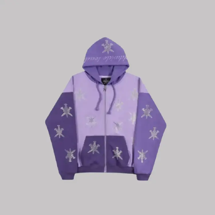 Unknown London Hoodie Purple Rhinestone Dagger Unknown London Hoodie Purple Rhinestone Dagger