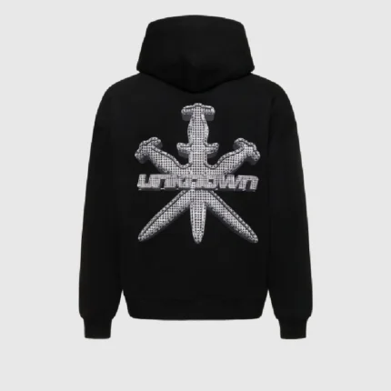 Unknown London Iced Out Style Dagger Hoodie Black