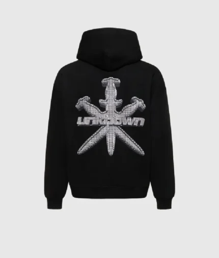 Unknown London Iced Out Style Dagger Hoodie Black