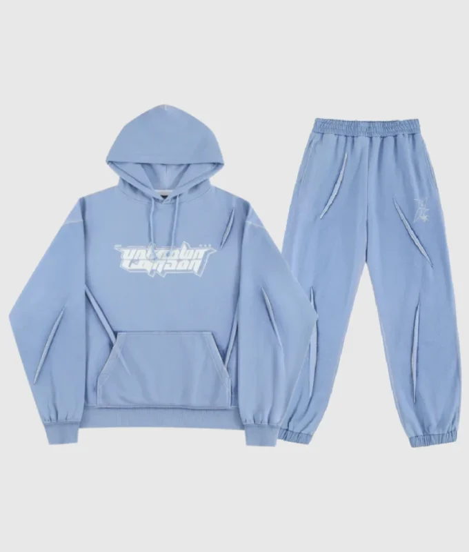 Unknown London Retro Logo Tracksuit Blue