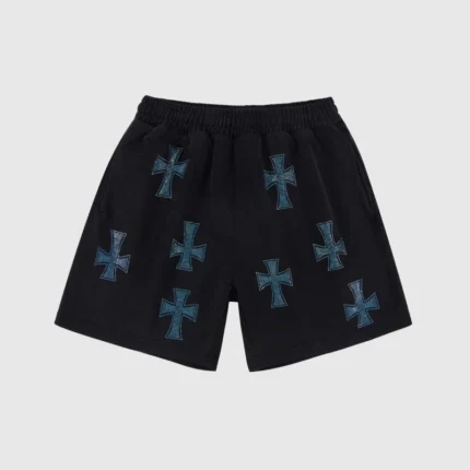 Unknown London Rhinestone Shorts Black