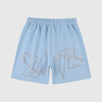Unknown London Rhinestone Shorts Blue